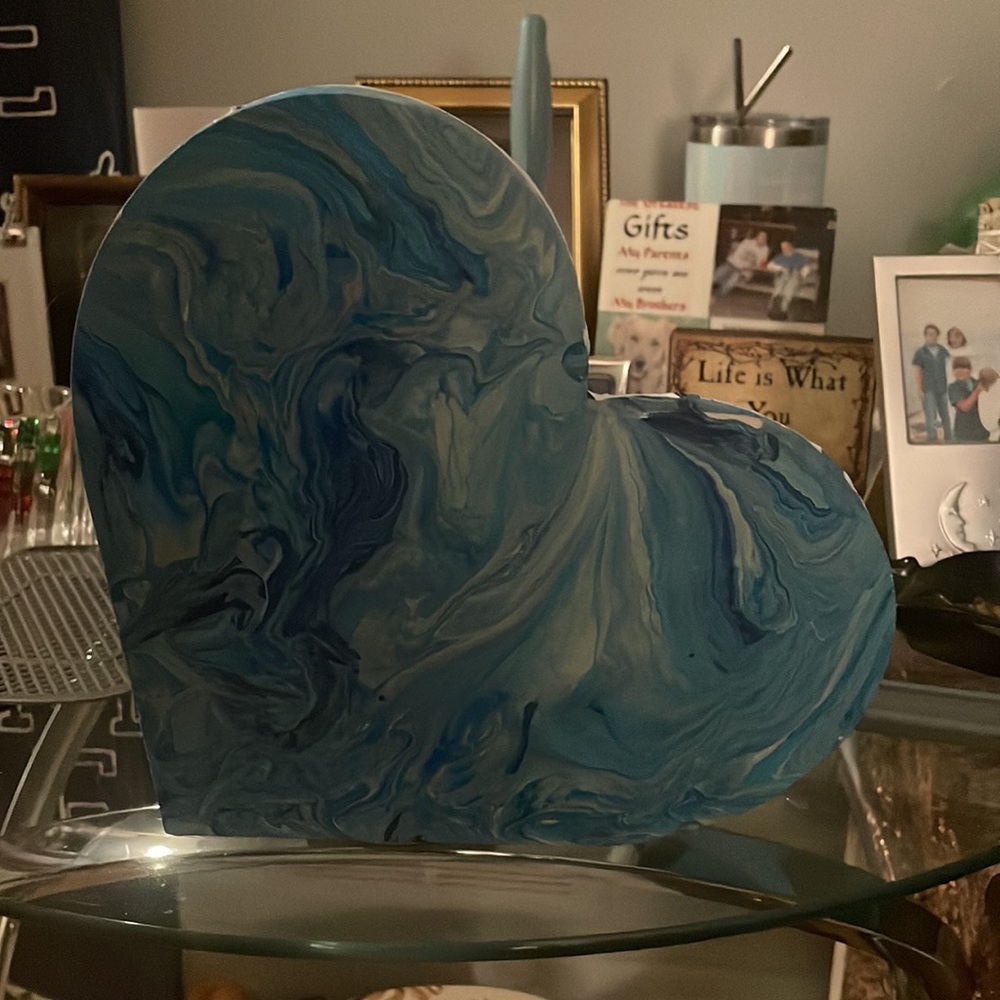 Abstract blue heart- home made - Picture 2 of 3